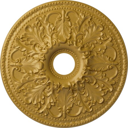Ekena Millwork Ashley Ceiling Medallion (Fits Canopies up to 4 3/4"), 23 7/8"OD x 4"ID x 2 1/8"P, Iridescent Gold CM23ASIGS